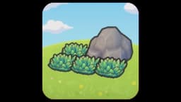 Boulder-shaded tall grass