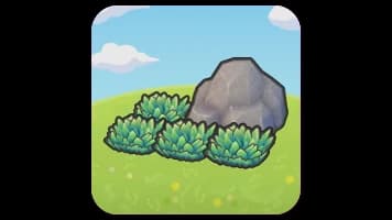 Boulder-shaded tall grass