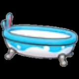 Bouncy blue bathtub