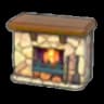 Stone fireplace